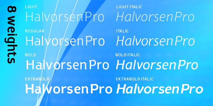Ejemplo de fuente Halvorsen Pro Extra bold Italic